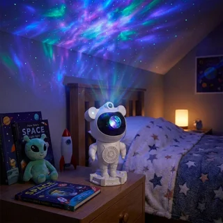 چراغ خواب مدل آدم فضایی اسپیکر دار طرح کهکشانی