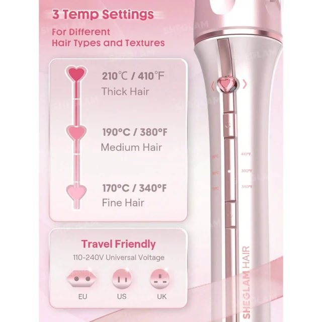 فر کننده مو شیگلم مدل Cupida charm one-touch 25mm 102047923